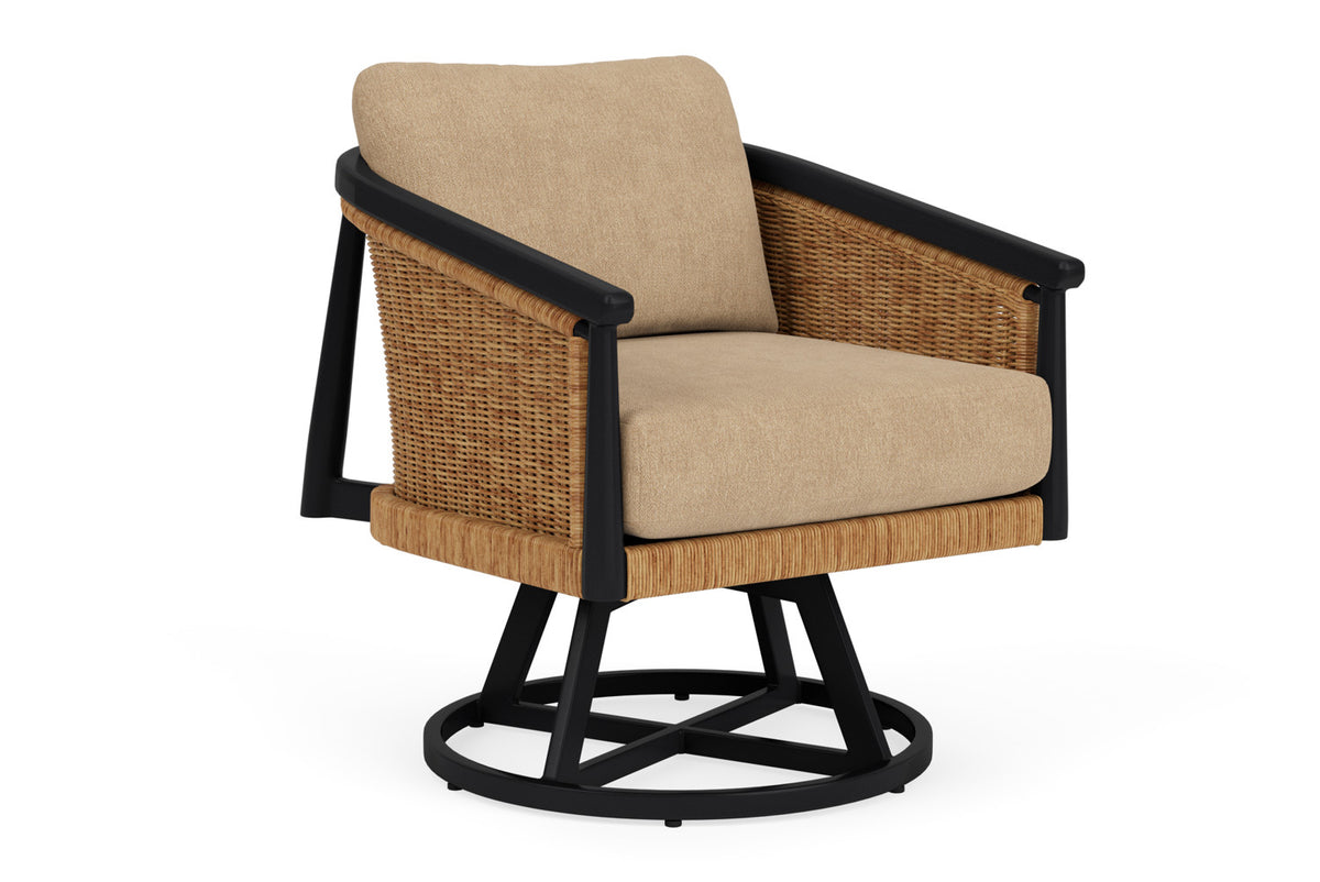 Lloyd Flanders Galloway Swivel Lounge Chair with Hayden Sand fabric, view 2
