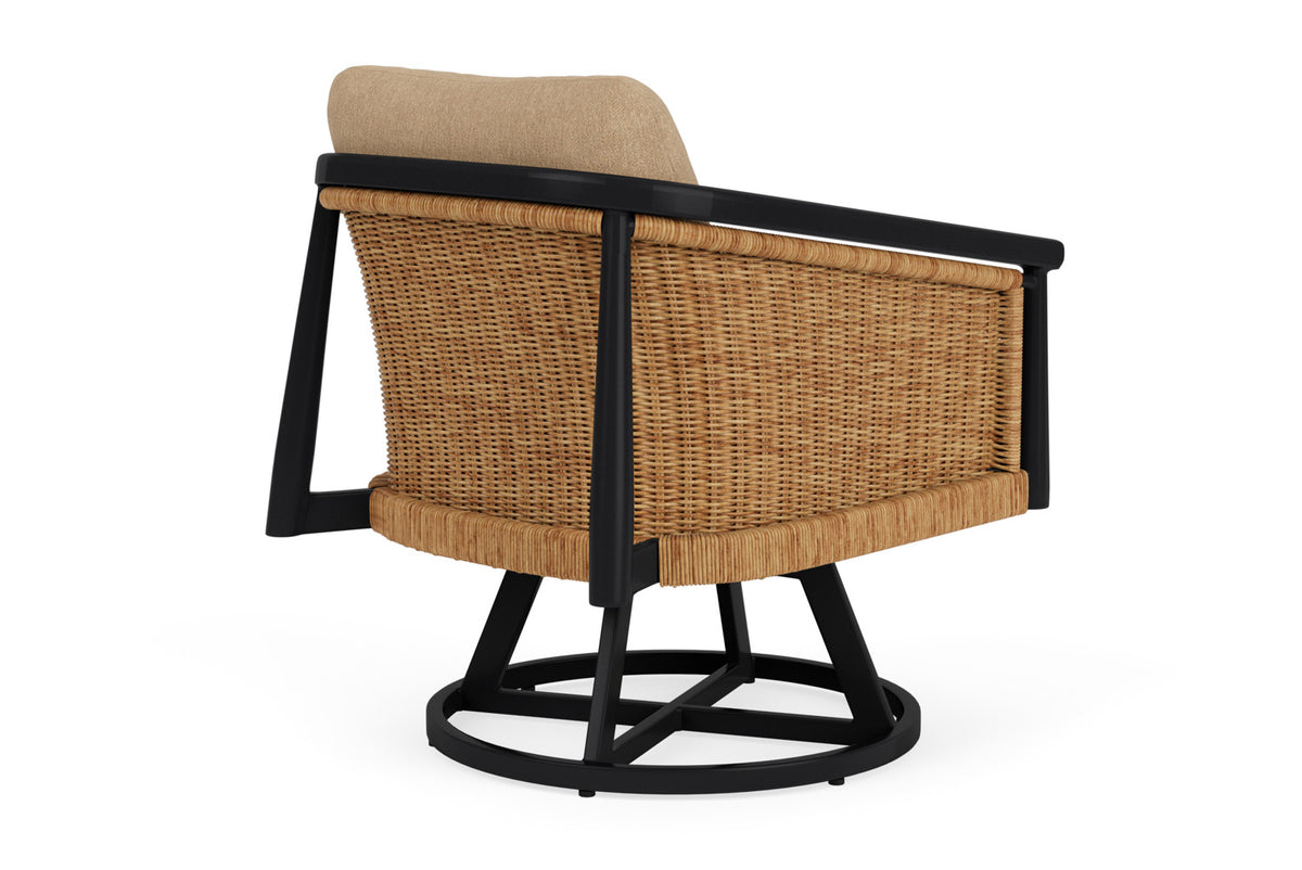 Lloyd Flanders Galloway Swivel Lounge Chair with Hayden Sand fabric, view 6