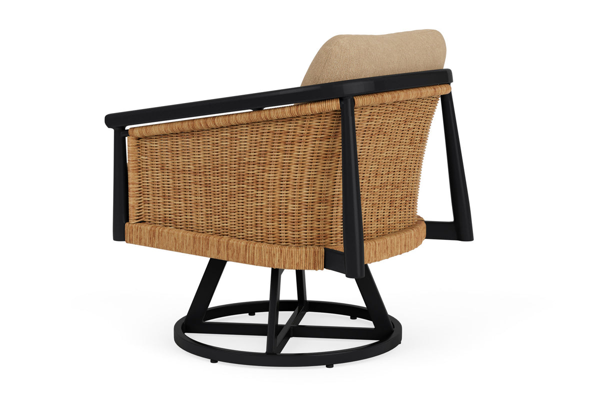 Lloyd Flanders Galloway Swivel Lounge Chair with Hayden Sand fabric, view 8