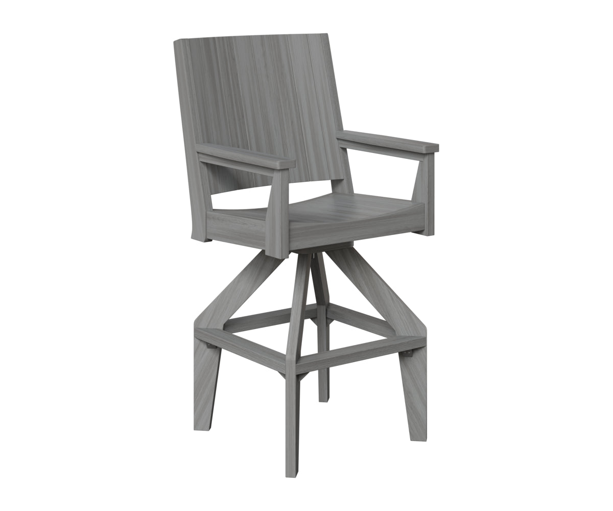 Berlin Gardens Mayhew Chat Swivel XT Chair in Driftwood Gray