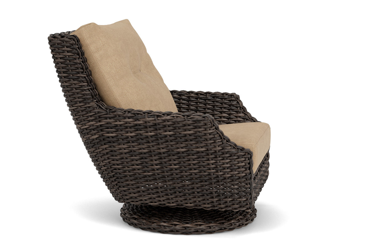 Lloyd Flanders Largo High Back Swivel Rocker with Hayden Sand fabric, view 4