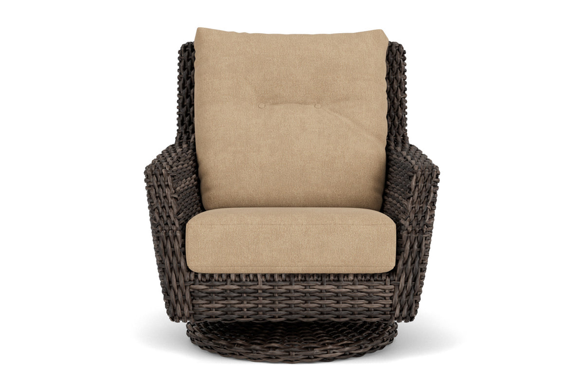 Lloyd Flanders Largo High Back Swivel Rocker with Hayden Sand fabric