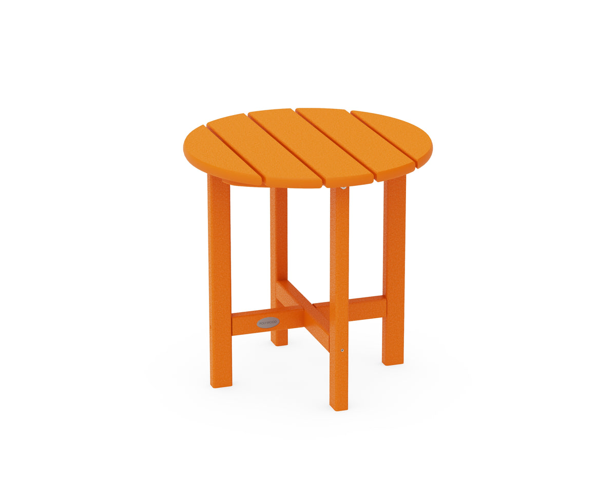 POLYWOOD Round 18" Side Table in Tangerine
