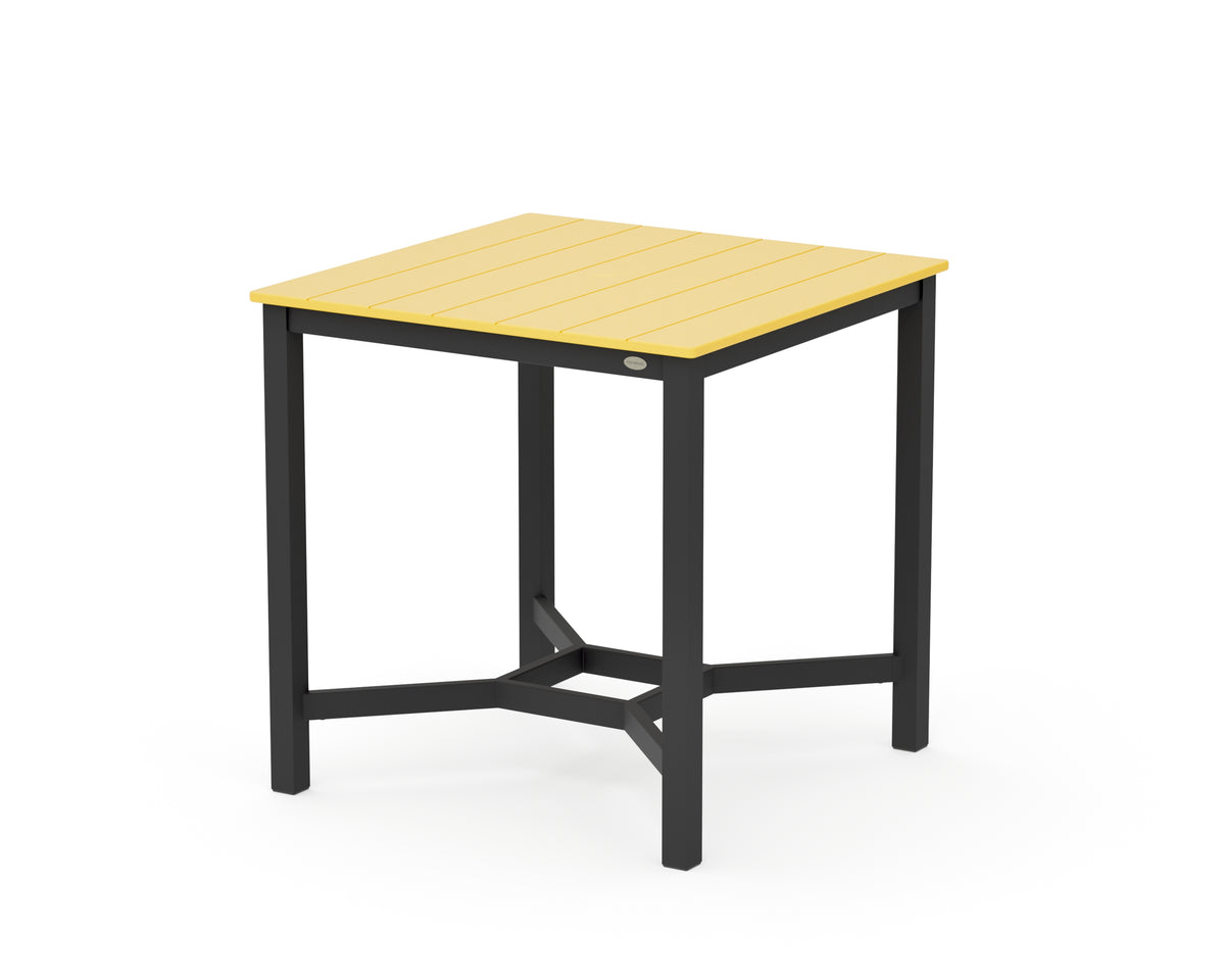 POLYWOOD Main Street 36 x 36 Counter Table in Black / Lemon