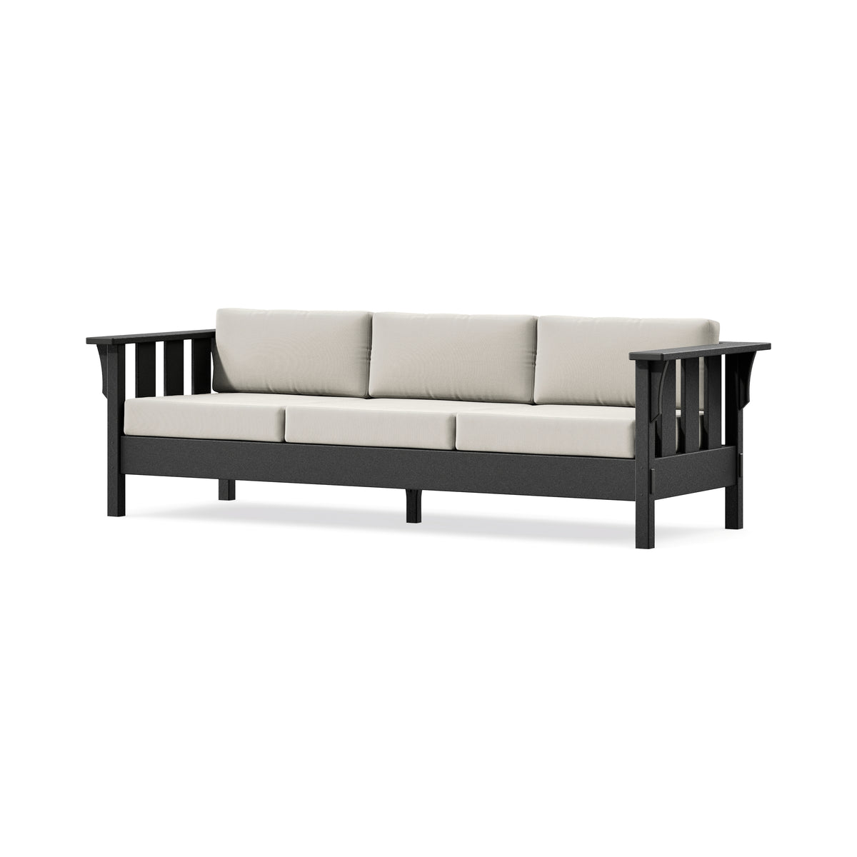 POLYWOOD Acadia Deep Seating Sofa in Black / Blend Linen