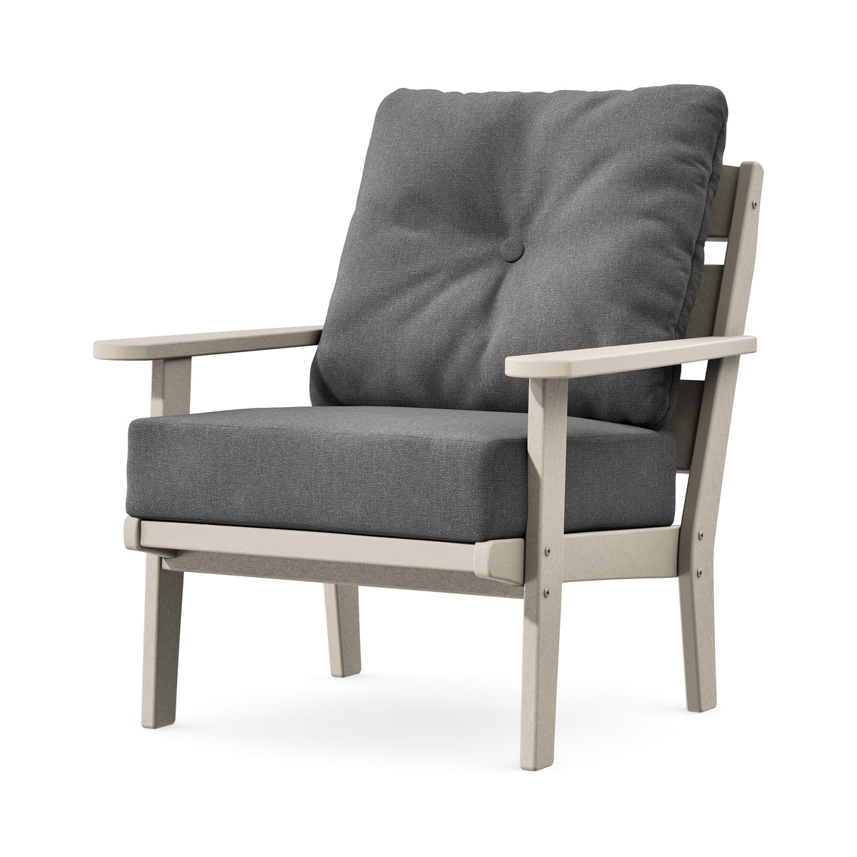 POLYWOOD Lakeside Deep Seating Chair in Sand / Ash Charcoal