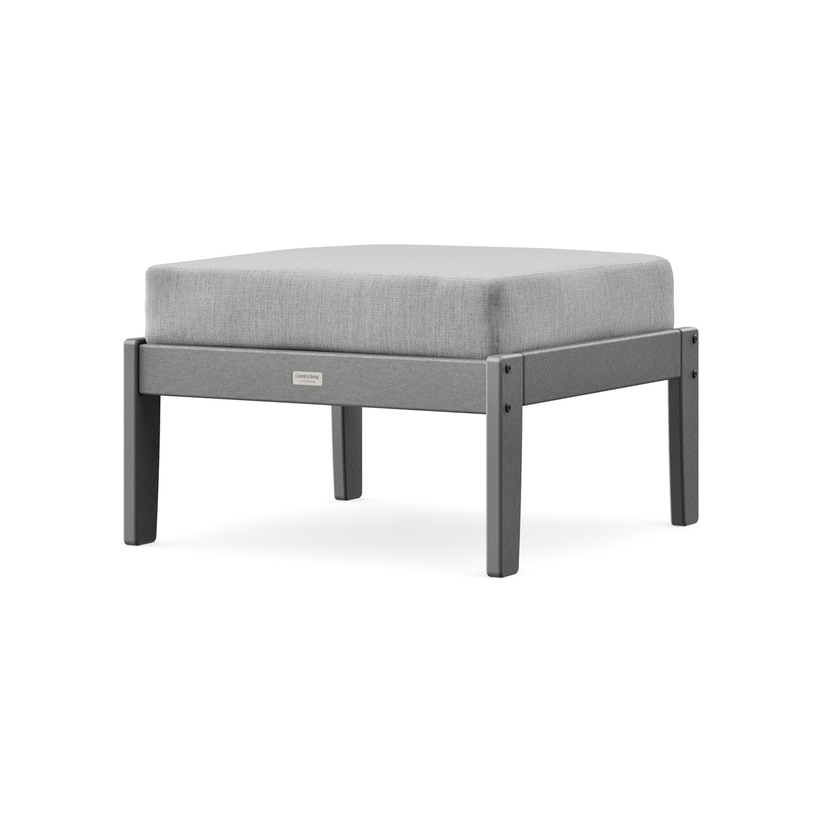 POLYWOOD Cottage Deep Seating Ottoman in Slate Grey / Granite