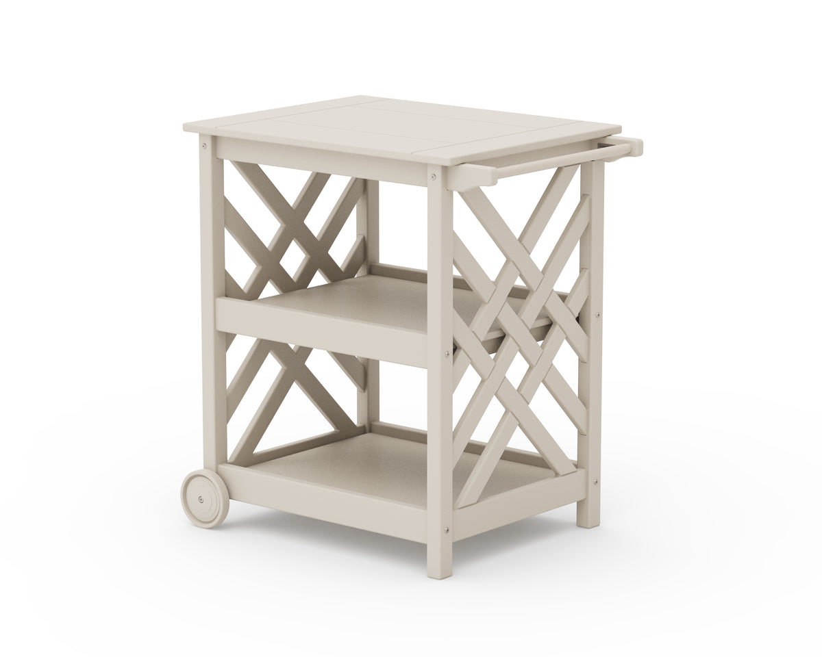 POLYWOOD Wovendale Bar Cart in Sand