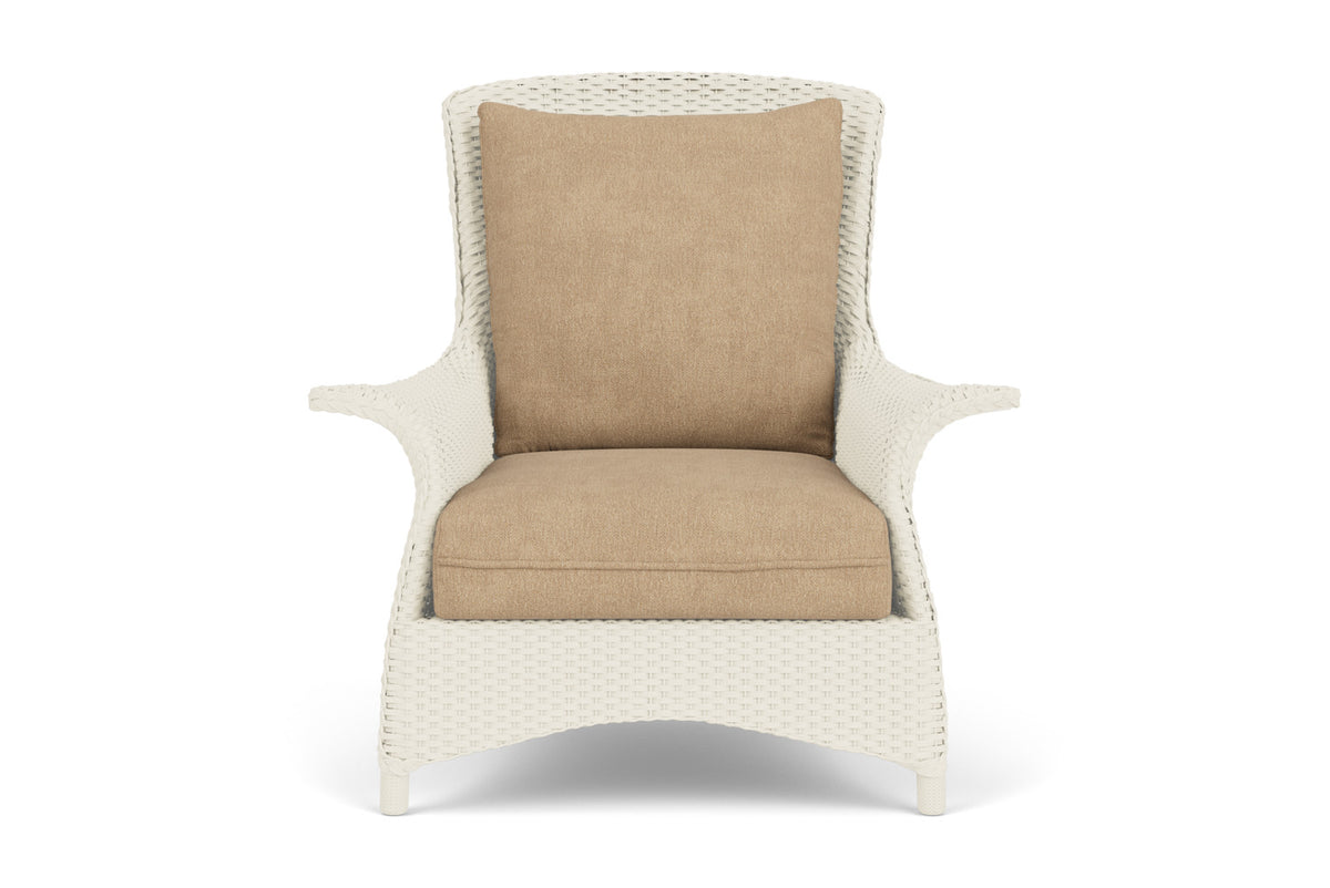 Lloyd Flanders Mandalay Lounge Chair in Ivory with Hayden Sand fabric