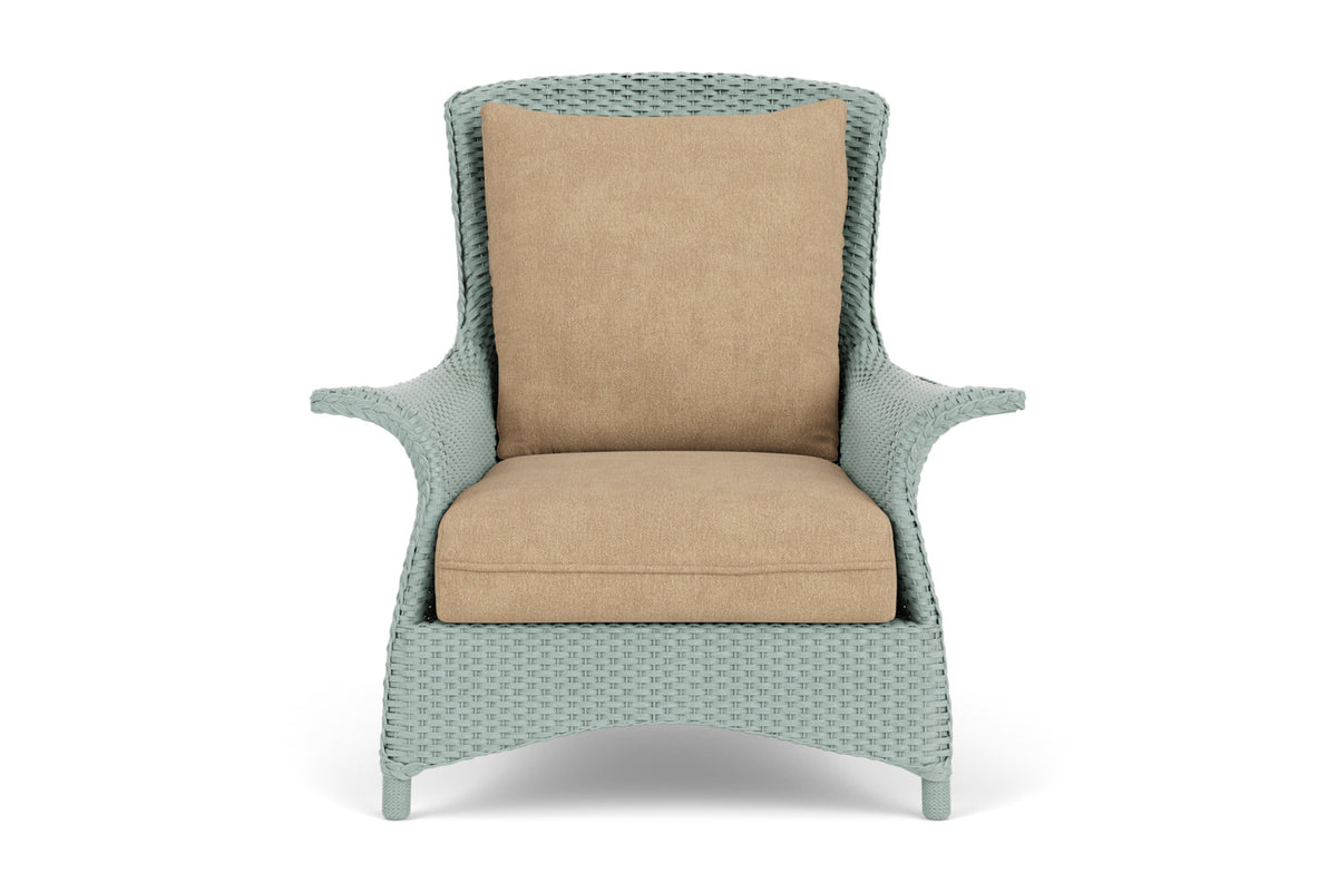 Lloyd Flanders Mandalay Lounge Chair in Sea Glass with Hayden Sand fabric