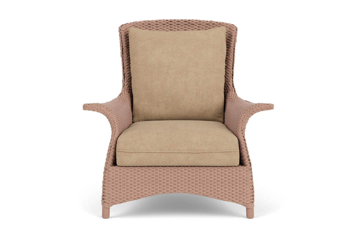 Lloyd Flanders Mandalay Lounge Chair in Rosewood with Hayden Sand fabric