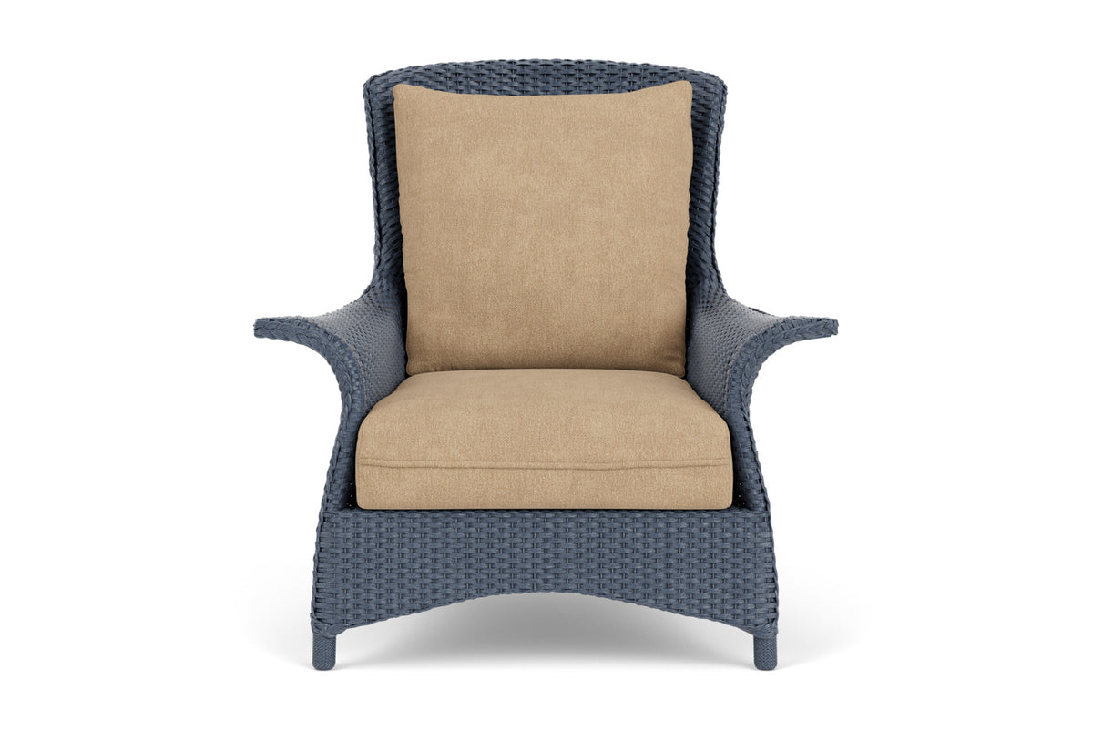 Lloyd Flanders Mandalay Lounge Chair in Denim Blue with Hayden Sand fabric