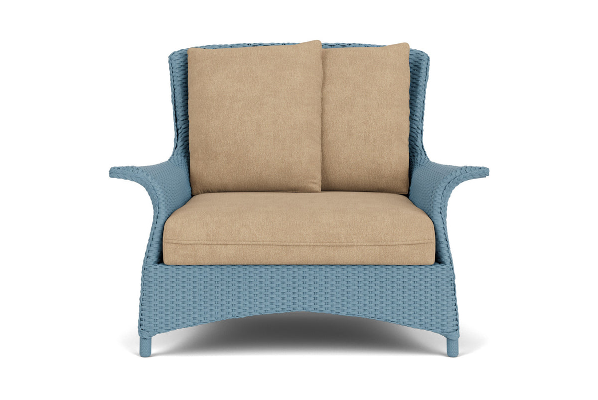 Lloyd Flanders Mandalay Chair and a Half in Stillwater with Hayden Sand fabric
