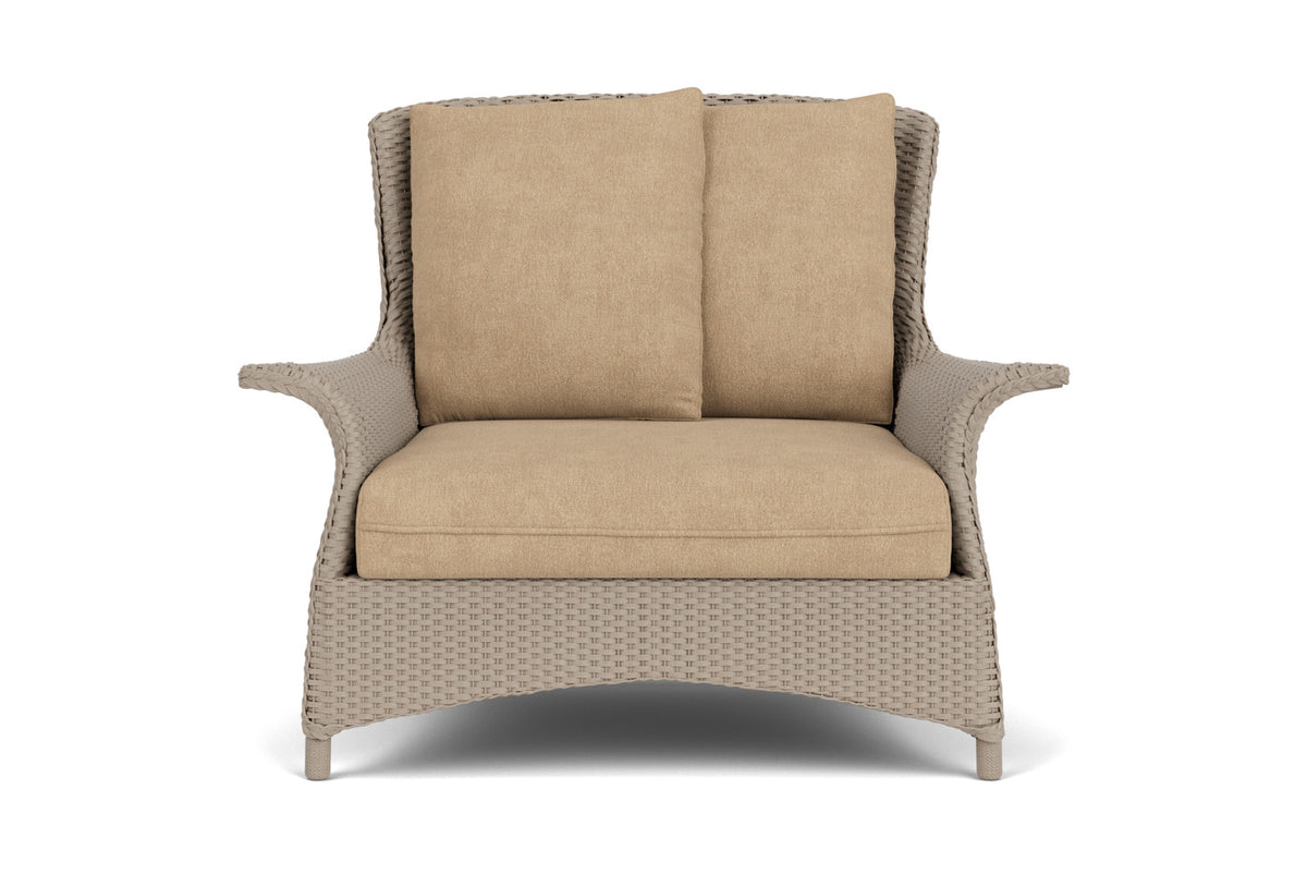 Lloyd Flanders Mandalay Chair and a Half in French Beige with Hayden Sand fabric