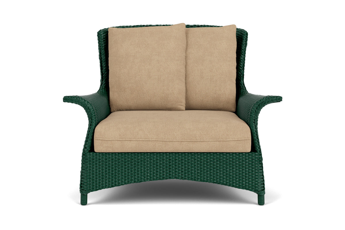 Lloyd Flanders Mandalay Chair and a Half in Woodland with Hayden Sand fabric