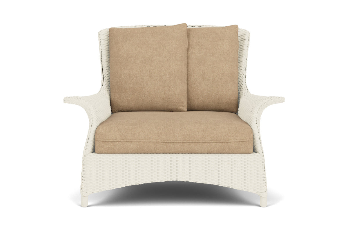 Lloyd Flanders Mandalay Chair and a Half in Ivory with Hayden Sand fabric