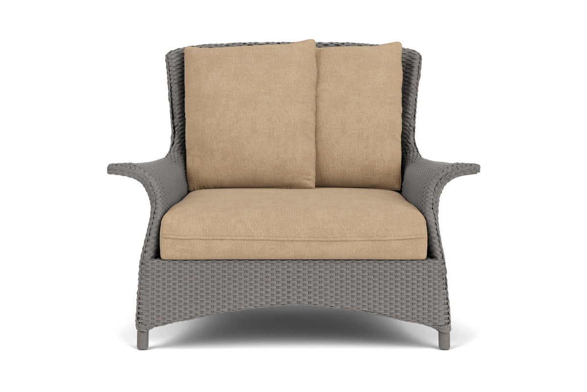 Lloyd Flanders Mandalay Chair and a Half in Pewter with Hayden Sand fabric