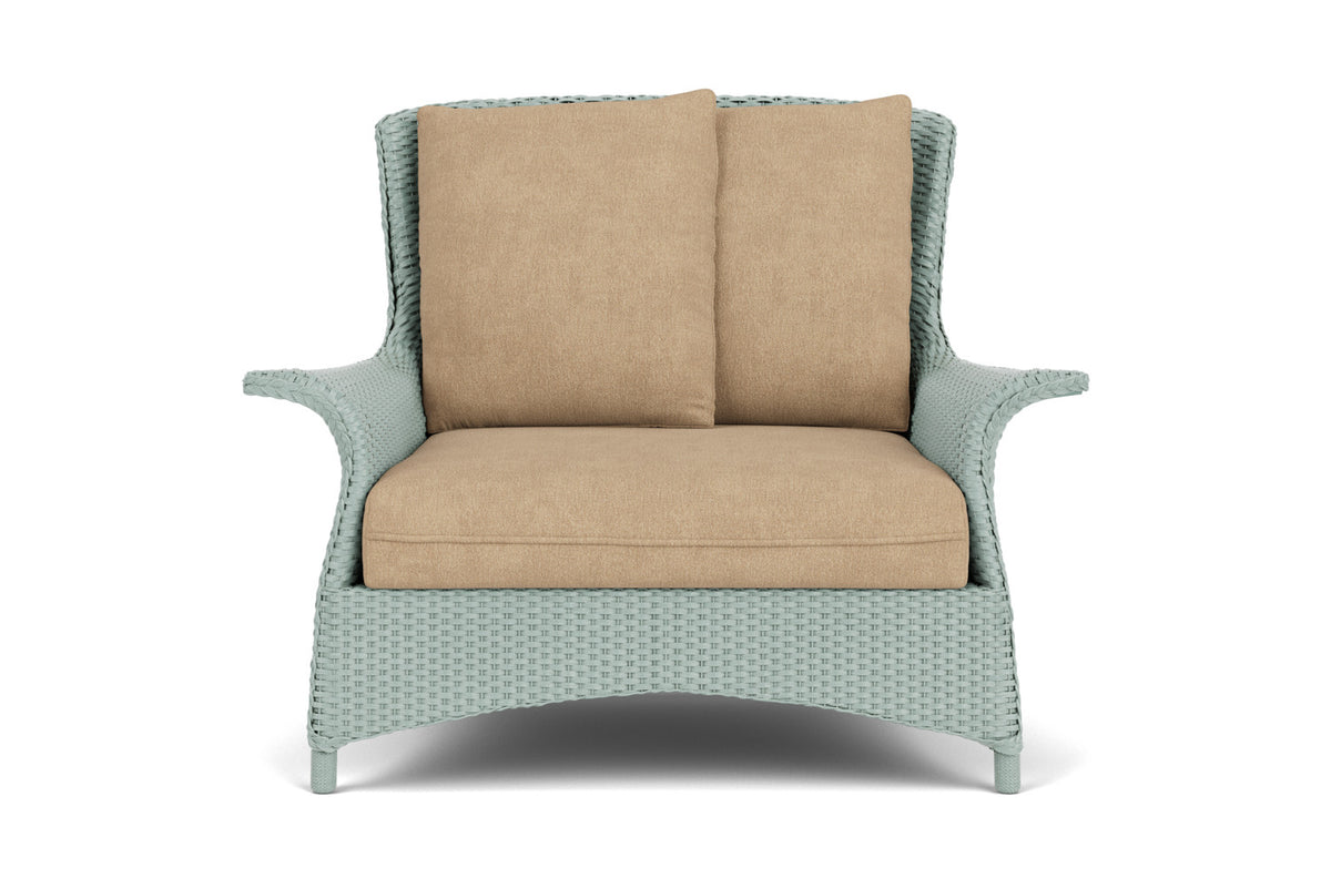 Lloyd Flanders Mandalay Chair and a Half in Sea Glass with Hayden Sand fabric