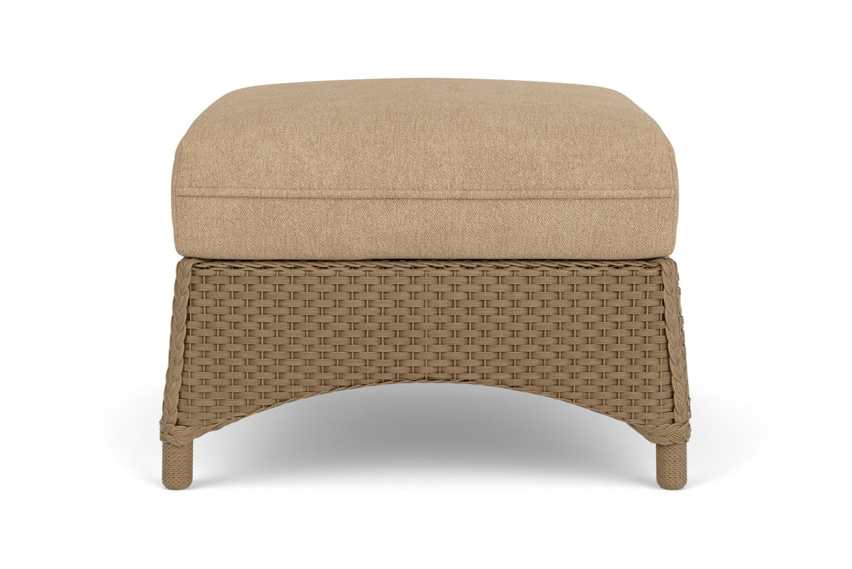 Lloyd Flanders Mandalay Ottoman in Fawn with Hayden Sand fabric