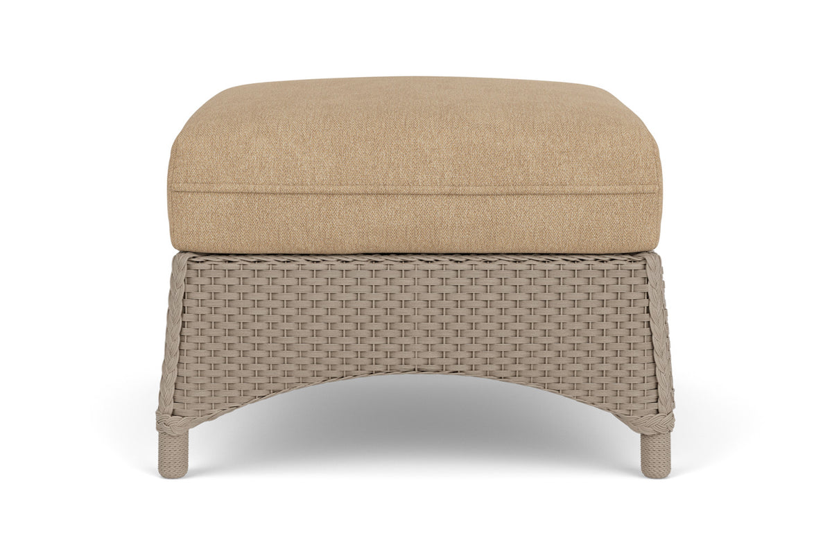 Lloyd Flanders Mandalay Ottoman in French Beige with Hayden Sand fabric