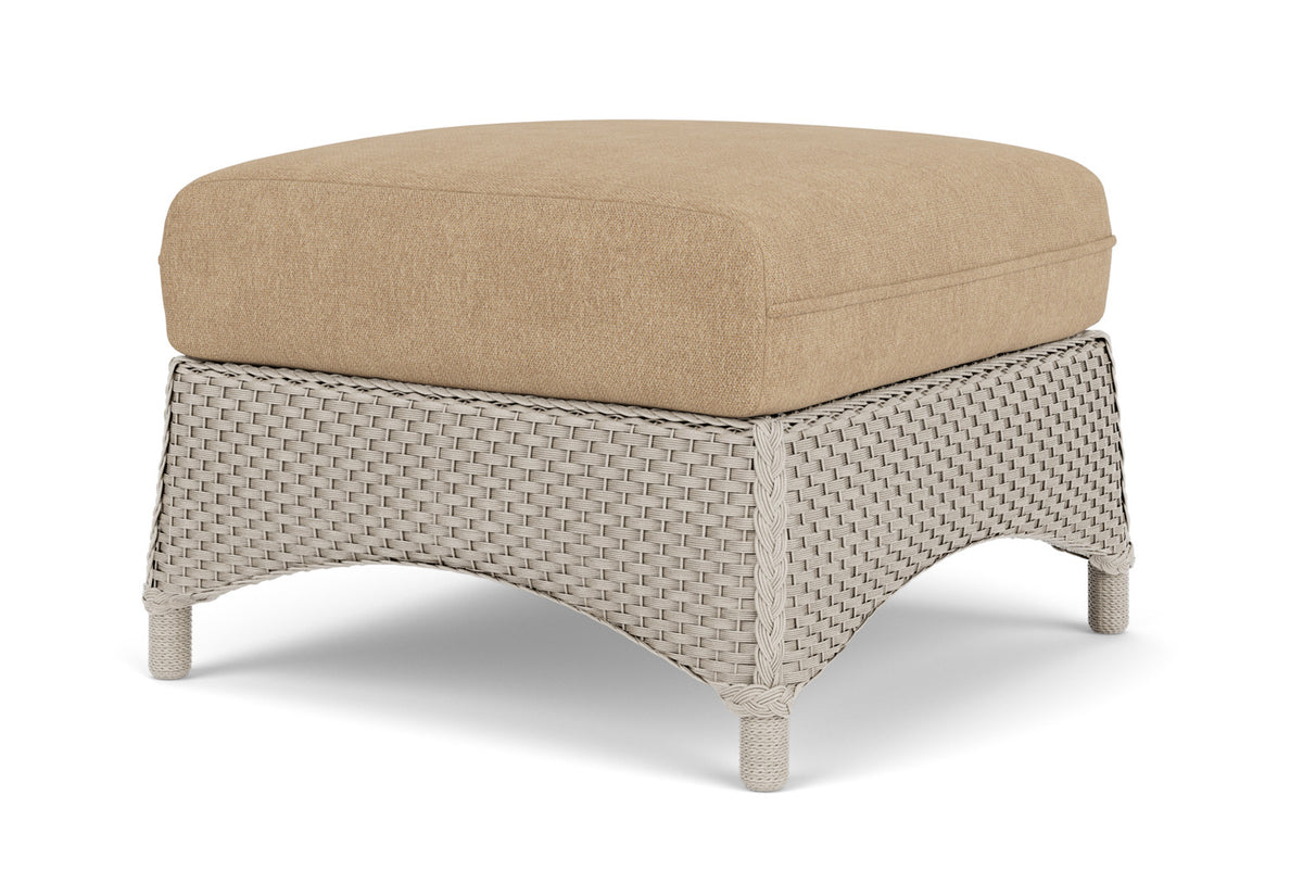 Lloyd Flanders Mandalay Ottoman in Linen with Hayden Sand fabric, view 8