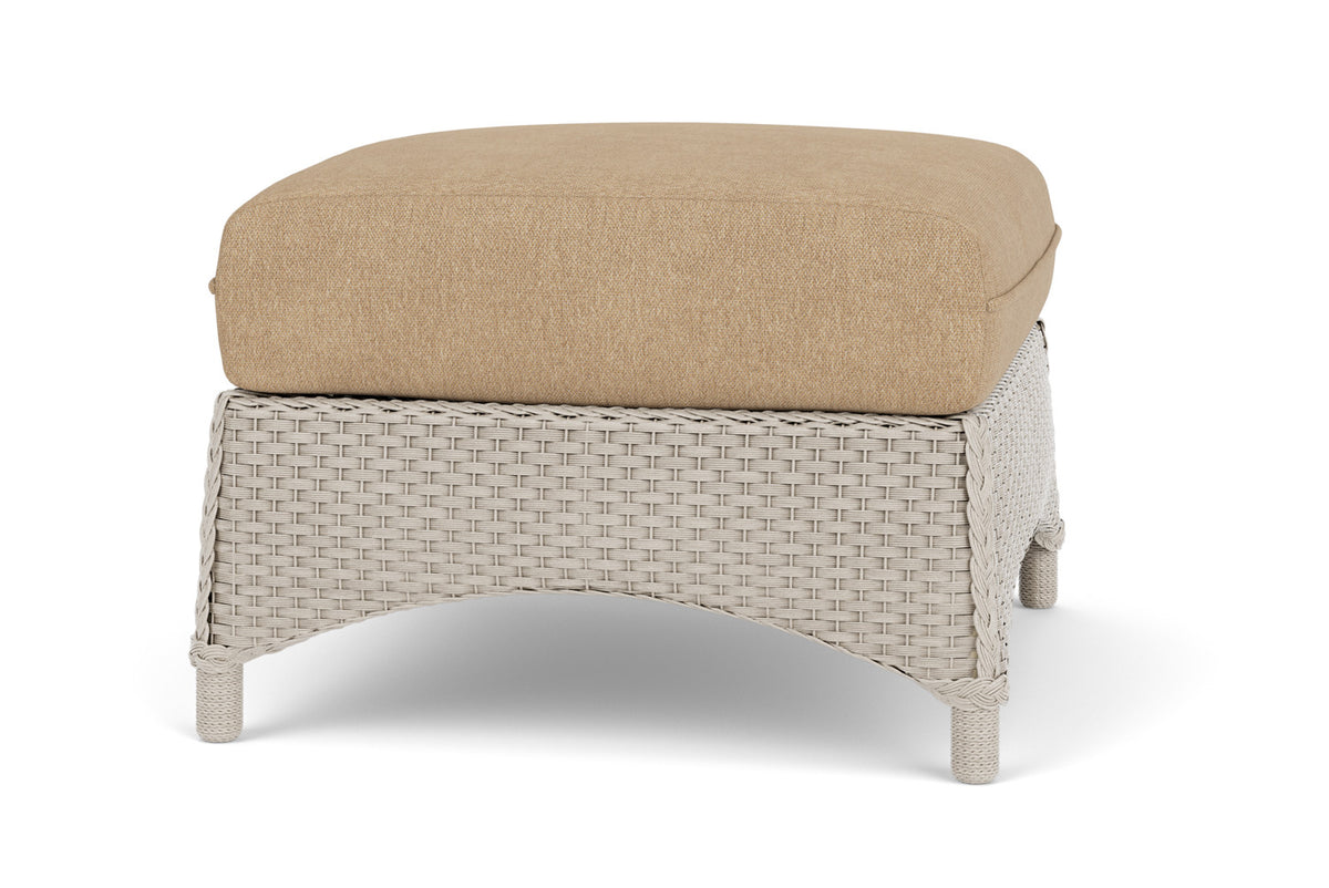 Lloyd Flanders Mandalay Ottoman in Linen with Hayden Sand fabric, view 4