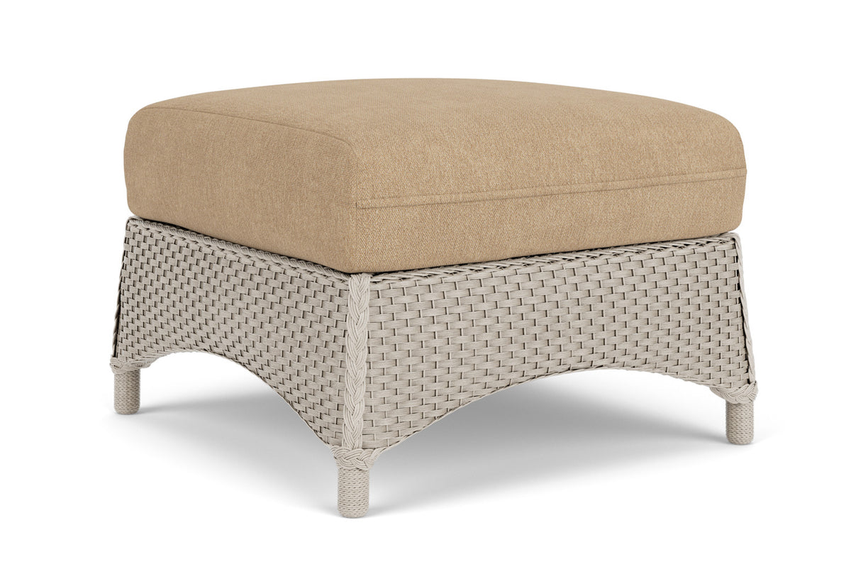Lloyd Flanders Mandalay Ottoman in Linen with Hayden Sand fabric, view 2