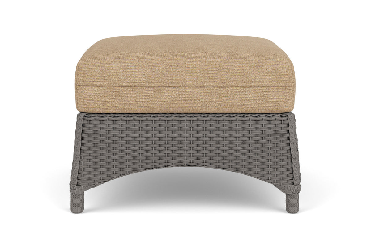 Lloyd Flanders Mandalay Ottoman in Pewter with Hayden Sand fabric