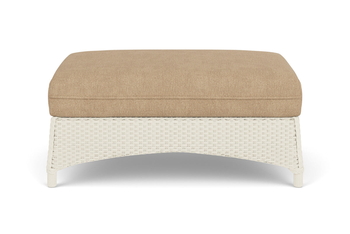 Lloyd Flanders Mandalay Large Ottoman in Ivory with Hayden Sand fabric