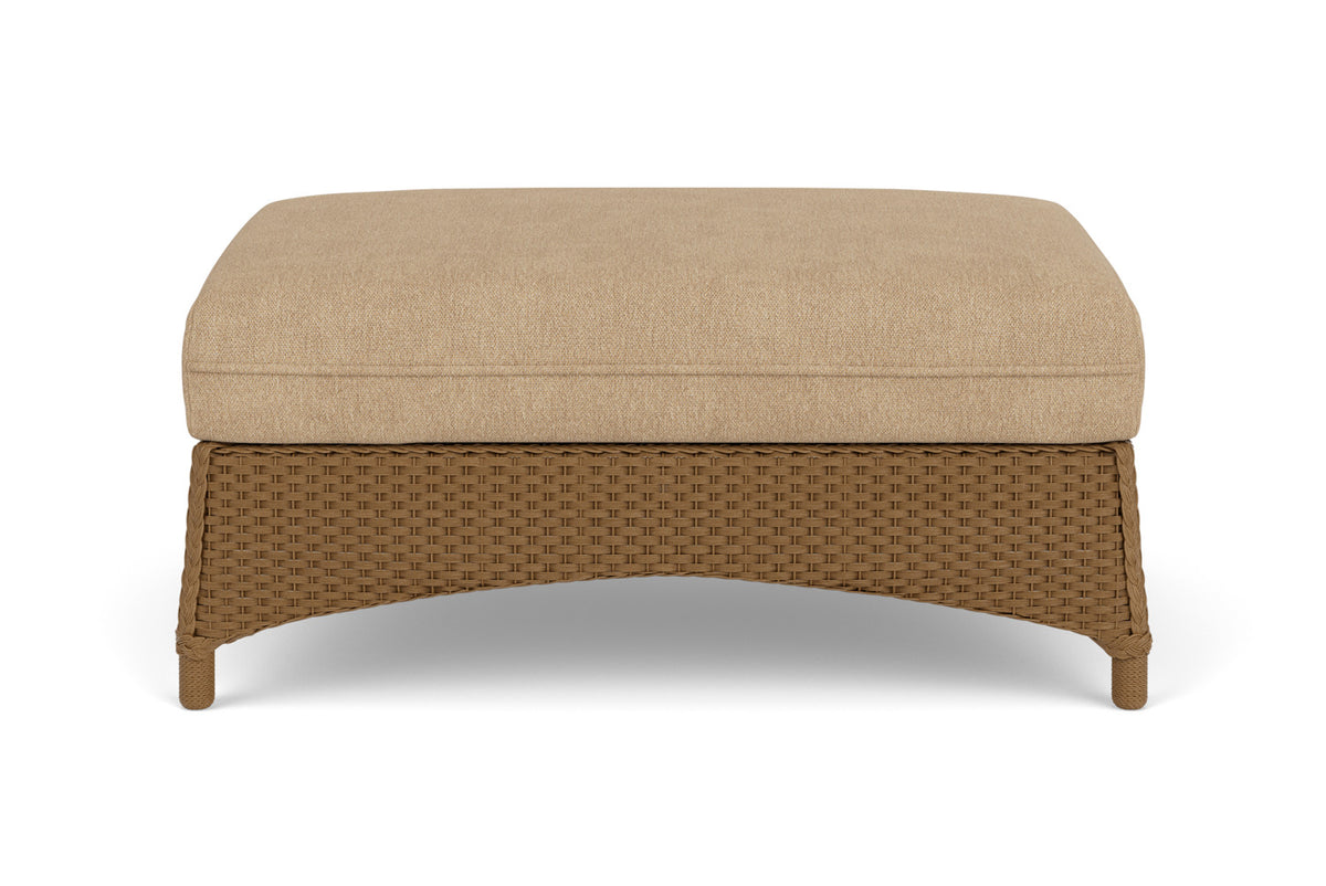 Lloyd Flanders Mandalay Large Ottoman in Hickory with Hayden Sand fabric