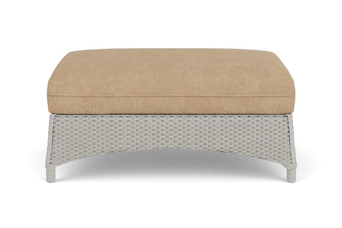 Lloyd Flanders Mandalay Large Ottoman in Platinum with Hayden Sand fabric