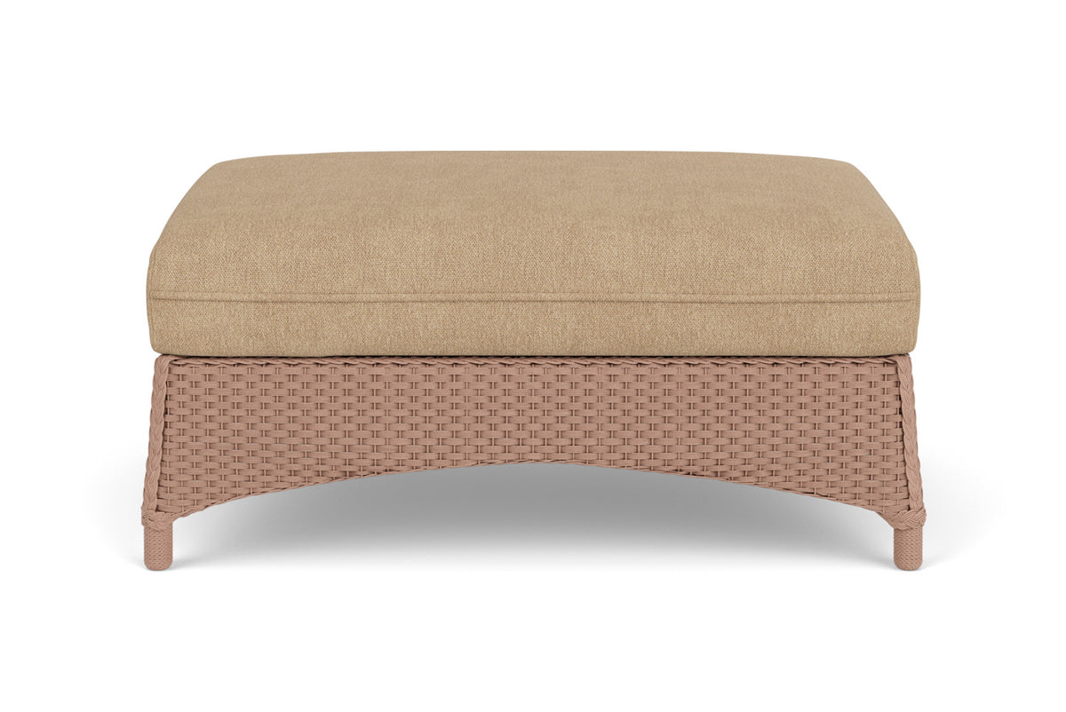 Lloyd Flanders Mandalay Large Ottoman in Rosewood with Hayden Sand fabric