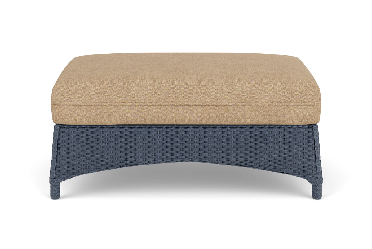 Lloyd Flanders Mandalay Large Ottoman in Denim Blue with Hayden Sand fabric