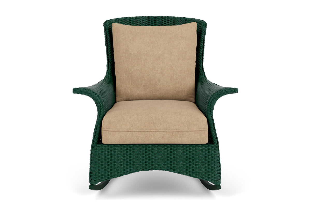 Lloyd Flanders Mandalay Lounge Rocker in Woodland with Hayden Sand fabric