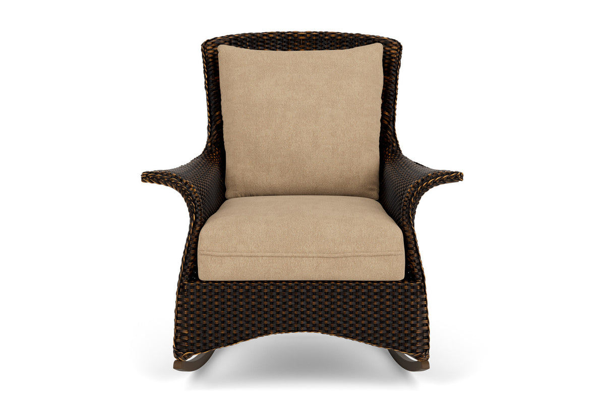 Lloyd Flanders Mandalay Lounge Rocker in Mink with Hayden Sand fabric