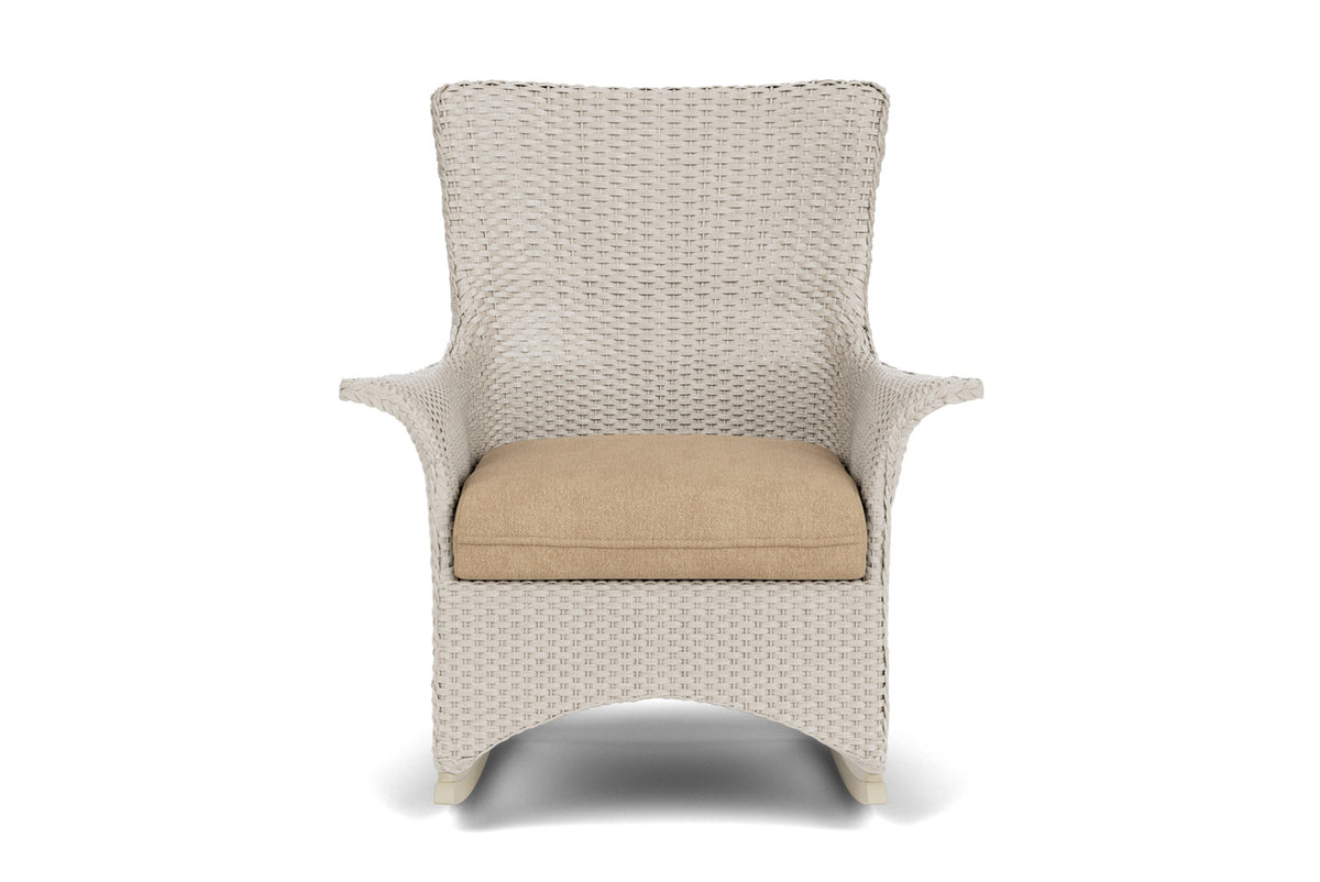Lloyd Flanders Mandalay Porch Rocker in Linen with Hayden Sand fabric
