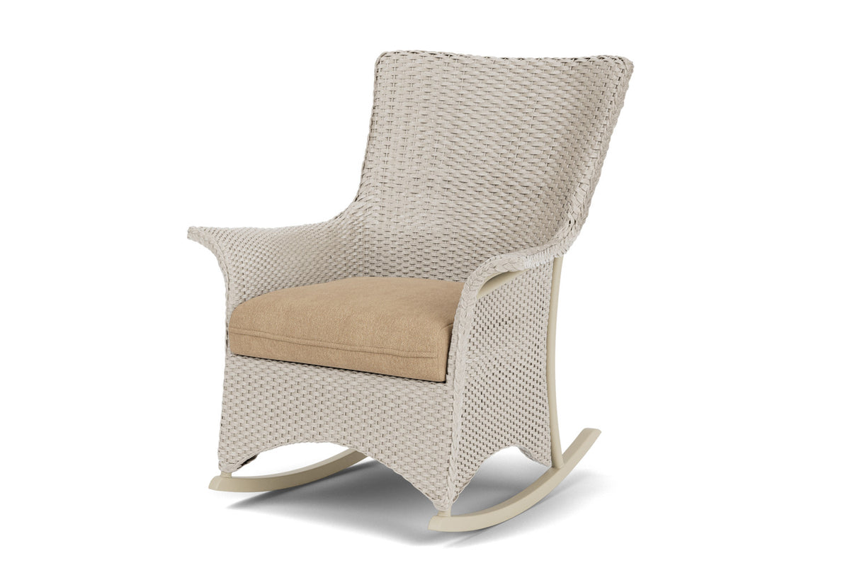 Lloyd Flanders Mandalay Porch Rocker in Linen with Hayden Sand fabric, view 10