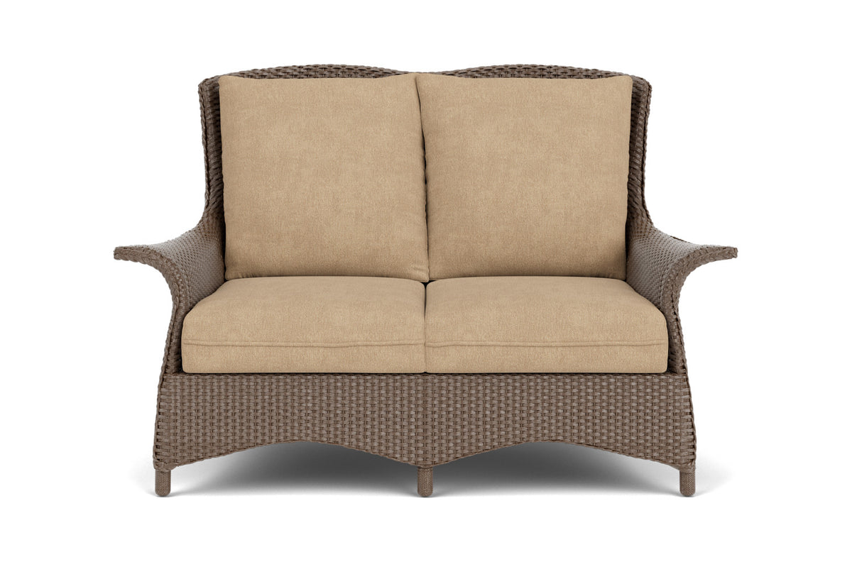 Lloyd Flanders Mandalay Loveseat in Bark with Hayden Sand fabric
