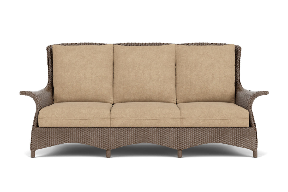 Lloyd Flanders Mandalay Living Room Set in Bark with Hayden Sand fabric