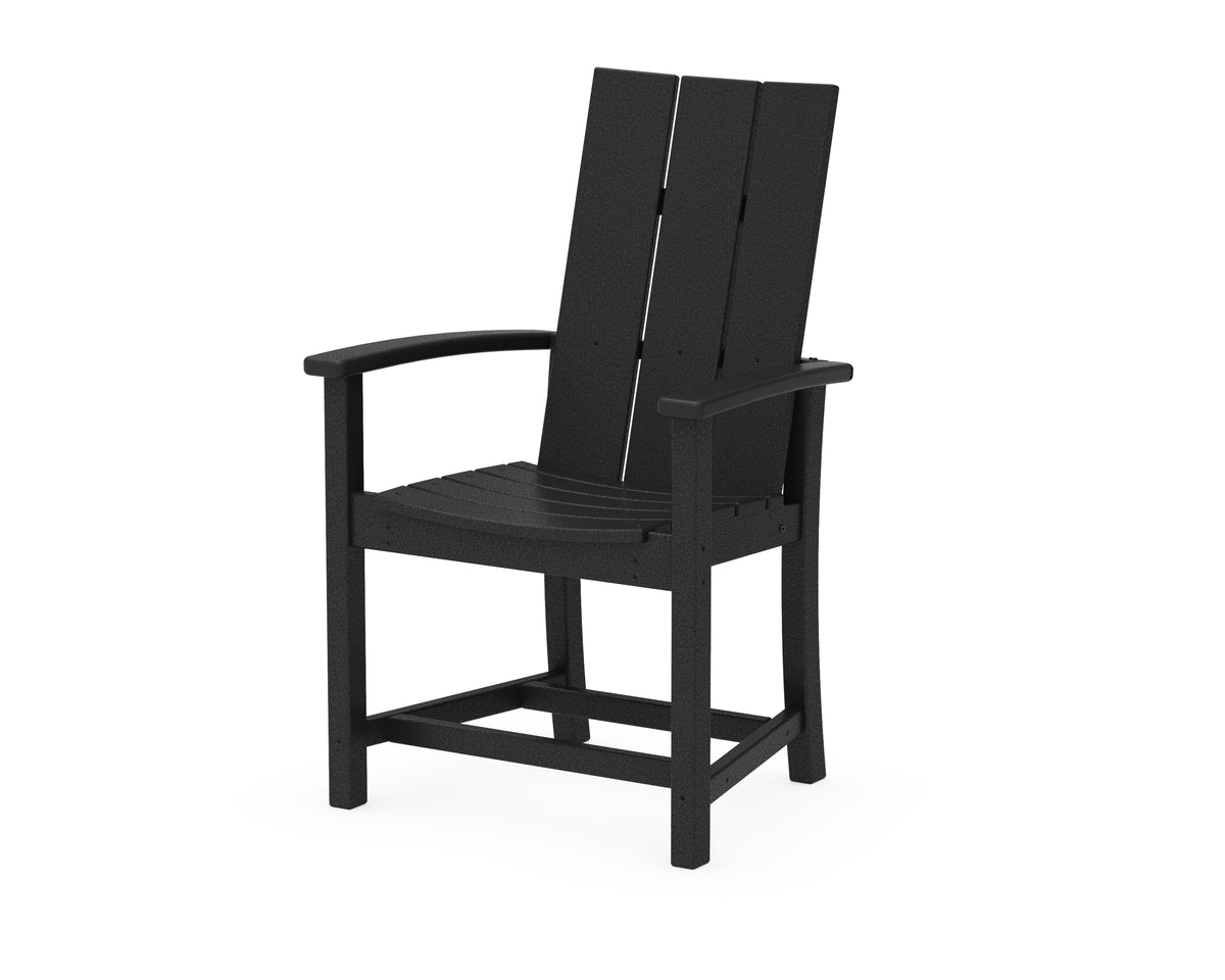 POLYWOOD Modern Adirondack Dining Chair in Black