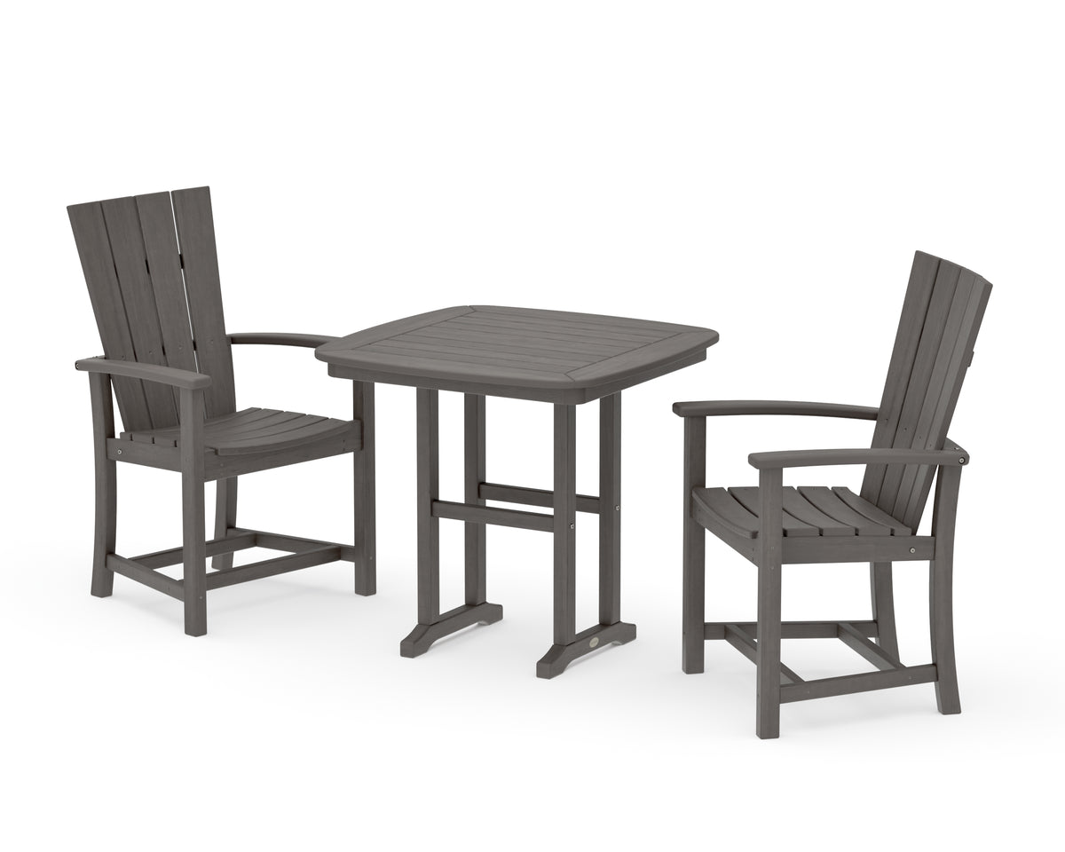POLYWOOD Quattro 3-Piece Dining Set in Driftwood
