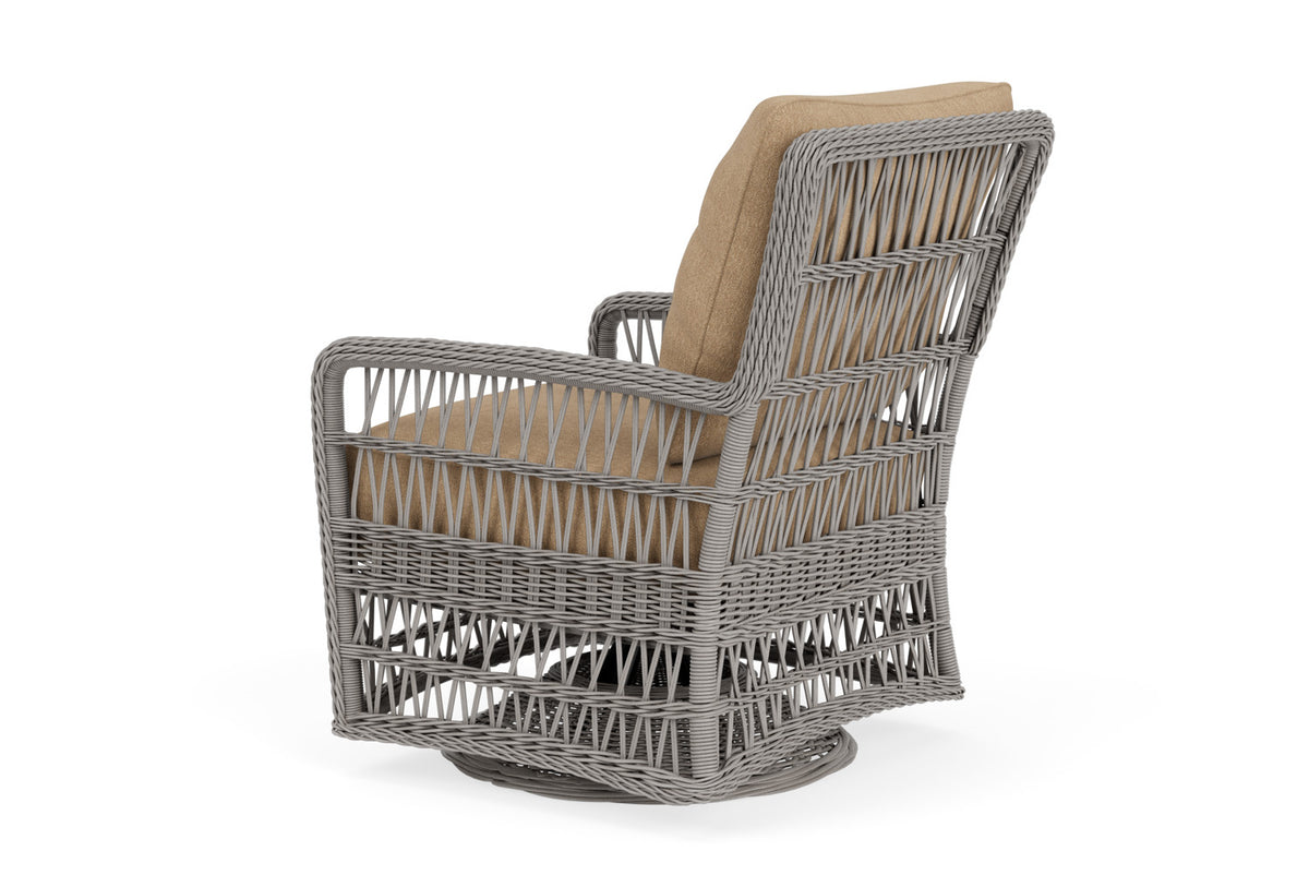 Lloyd Flanders Mackinac Swivel Glider Lounge Chair with Hayden Sand fabric, view 8