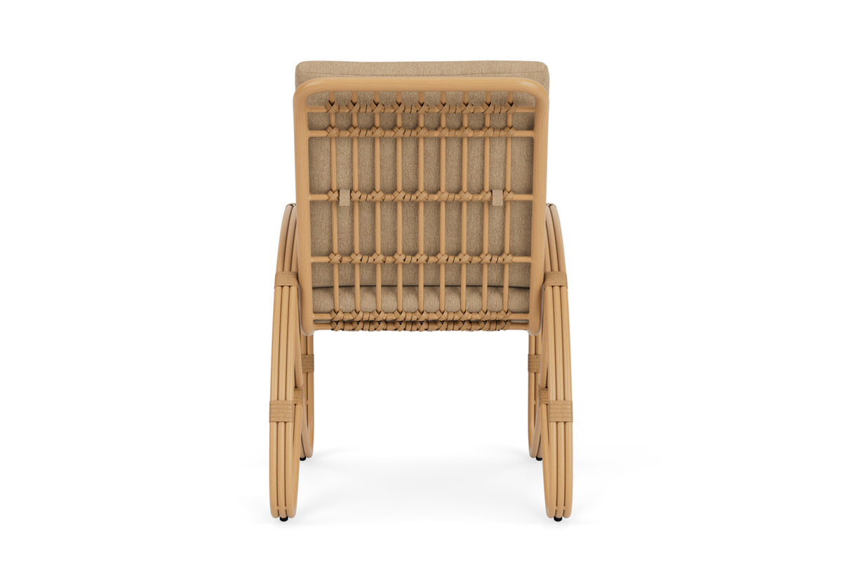 Lloyd Flanders Riviera Dining Armchair with Hayden Sand fabric, view 7