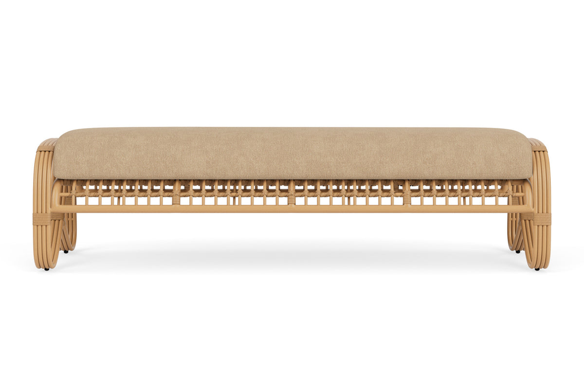 Lloyd Flanders Riviera Garden Bench with Hayden Sand fabric