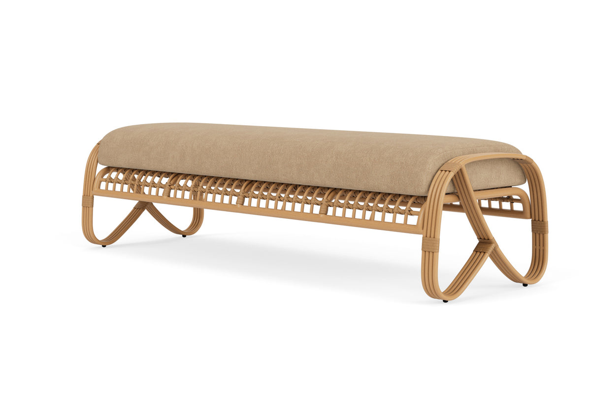 Lloyd Flanders Riviera Garden Bench with Hayden Sand fabric, view 6