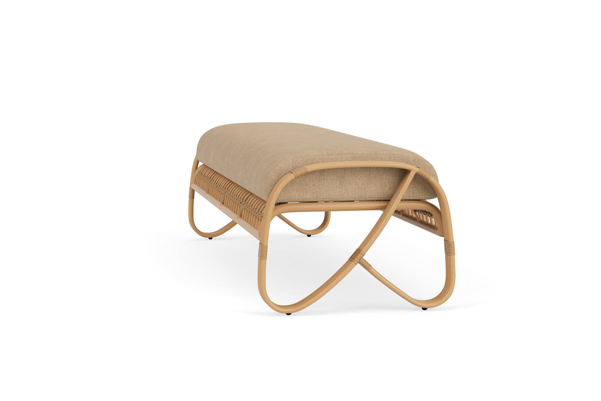 Lloyd Flanders Riviera Garden Bench with Hayden Sand fabric, view 9