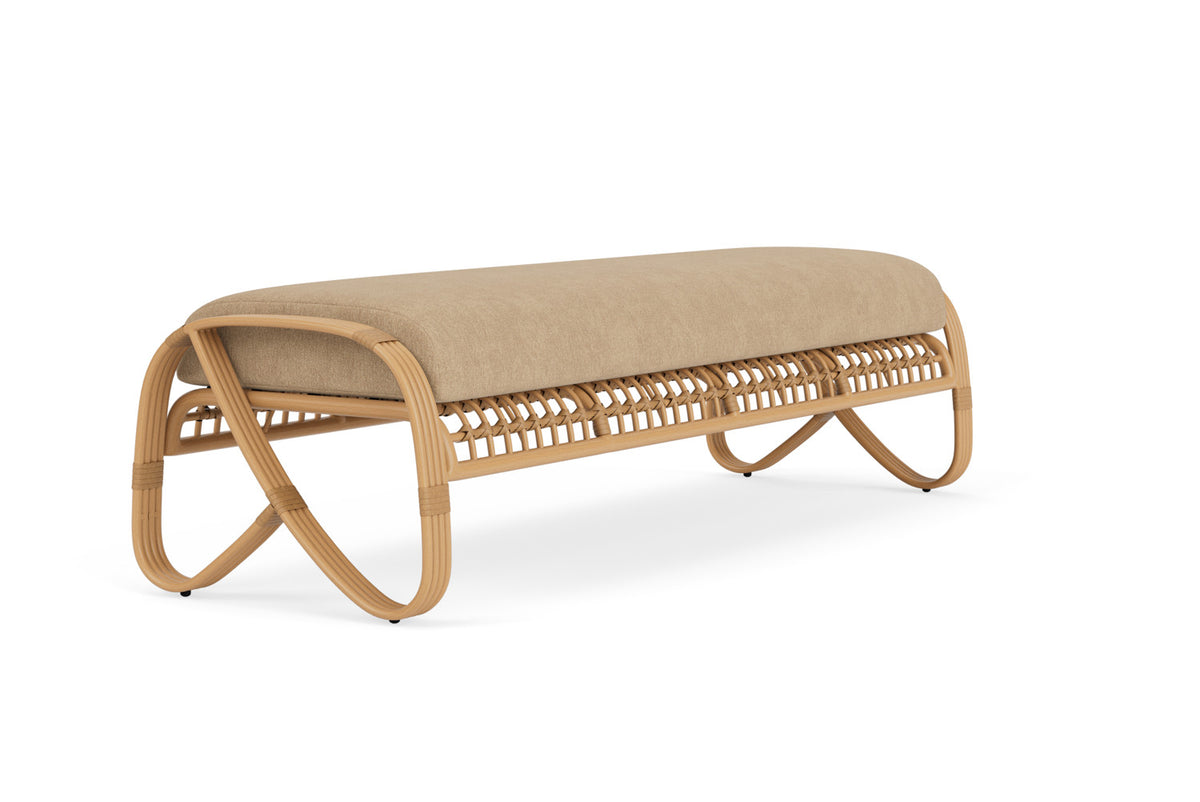Lloyd Flanders Riviera Garden Bench with Hayden Sand fabric, view 3