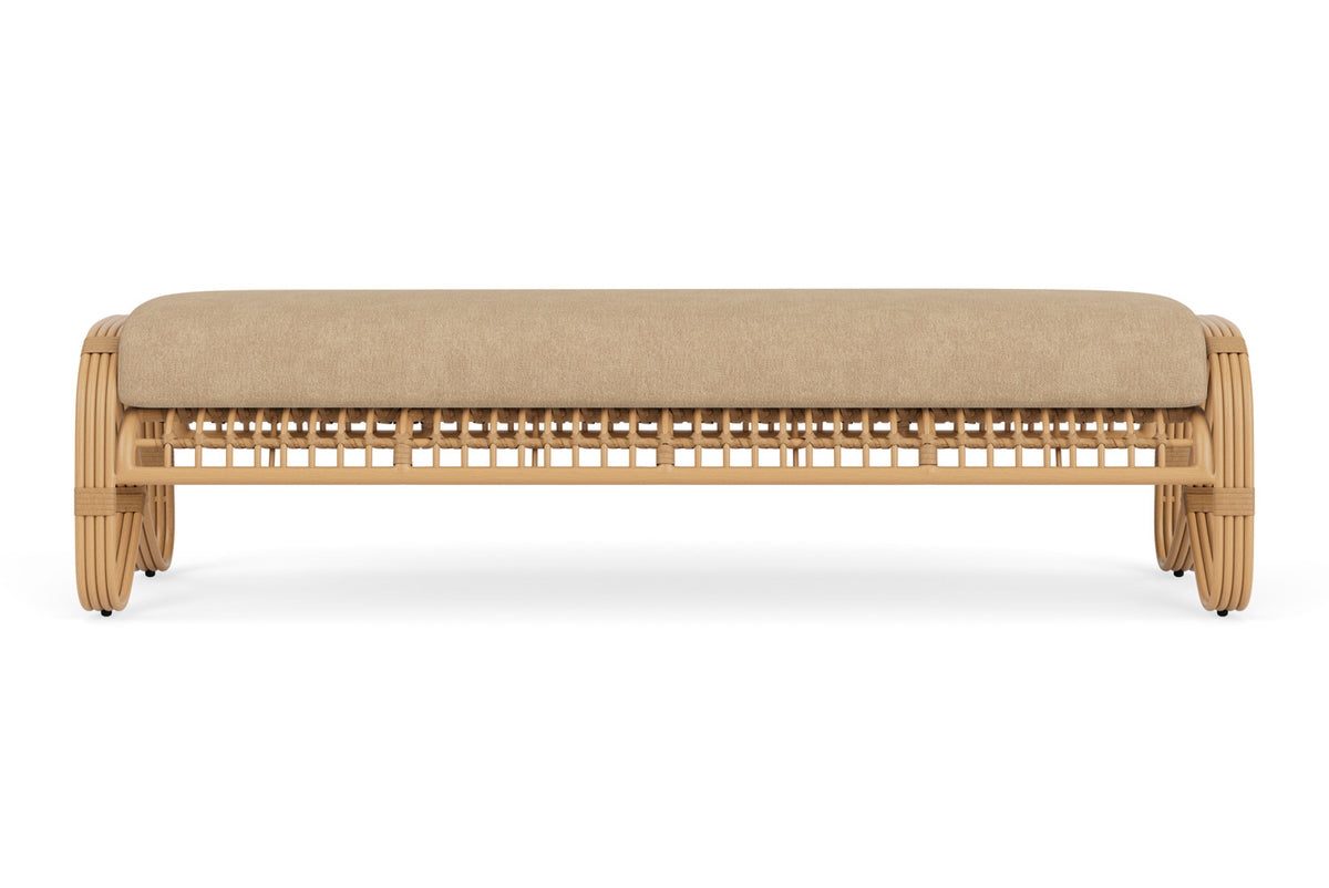 Lloyd Flanders Riviera Garden Bench with Hayden Sand fabric, view 7