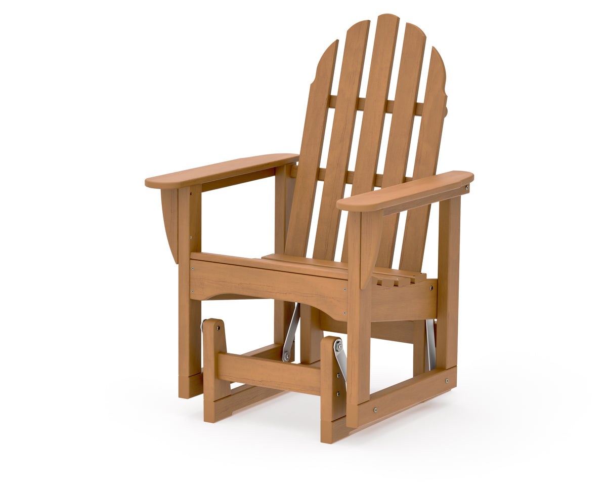 POLYWOOD Classic Adirondack Glider Chair in Natural