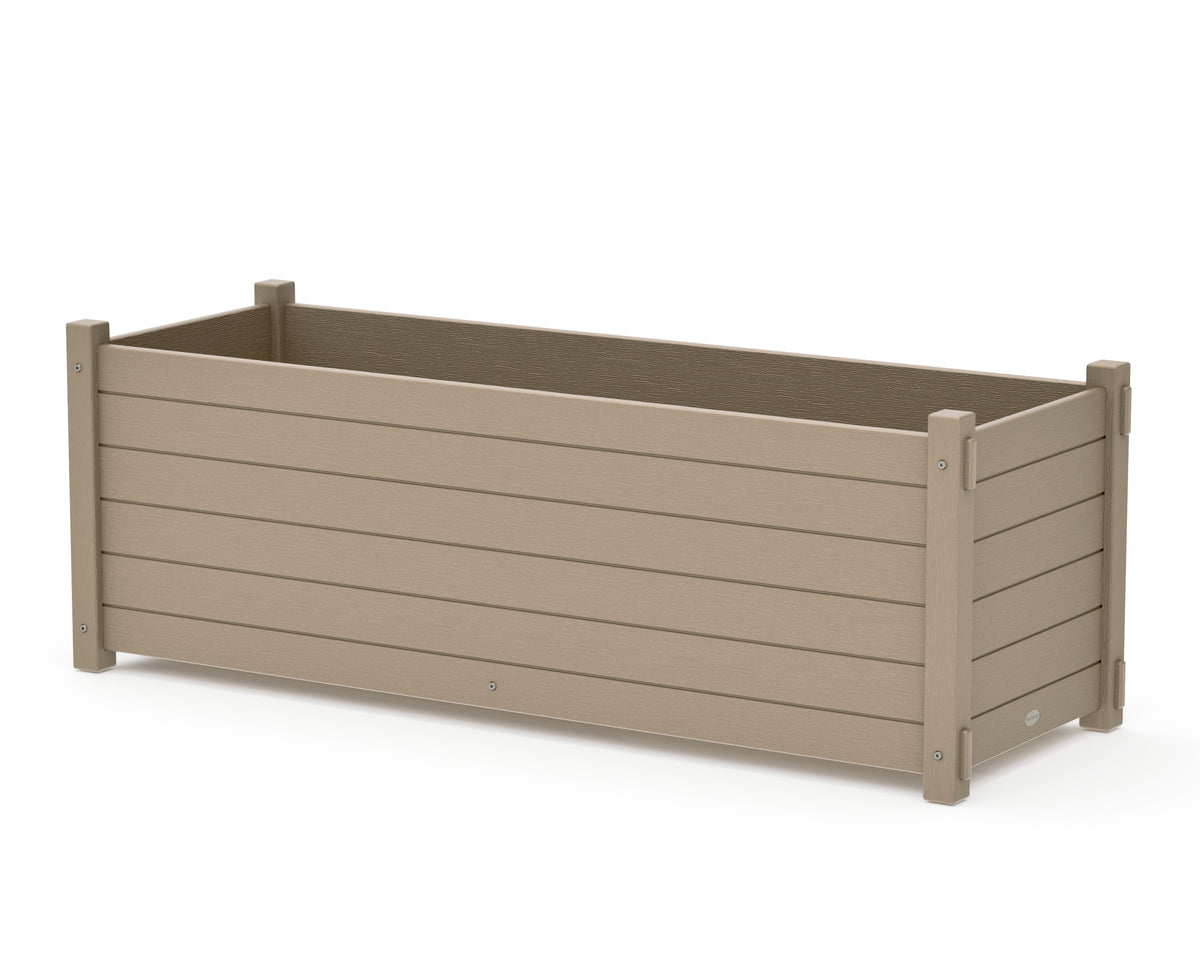 POLYWOOD Nautical Large Rectangle Triple Planter Box in Vintage Sahara